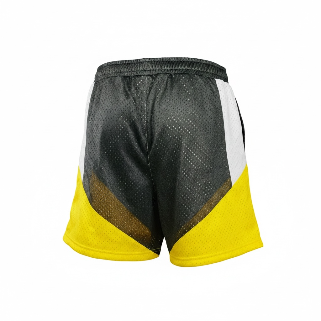 White/black/Yellow Mesh shorts